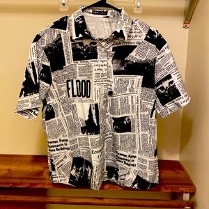 news paper button up